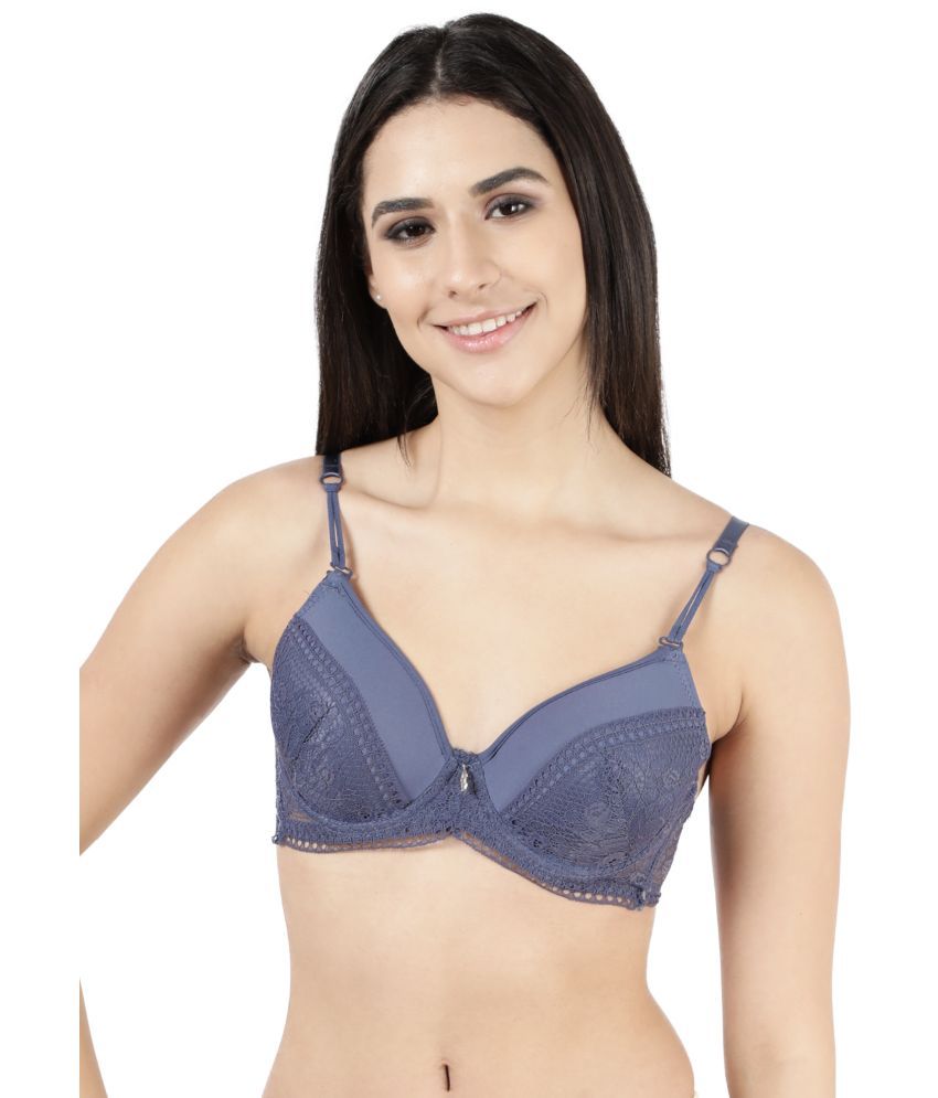     			Susie Pack of 1 Nylon Lightly Padded Women's T-Shirt Bra ( Navy Blue )