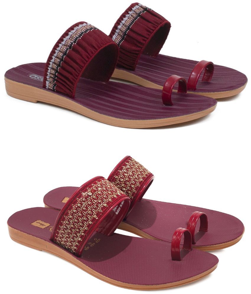     			ASIAN Red Women's Daily Slipper