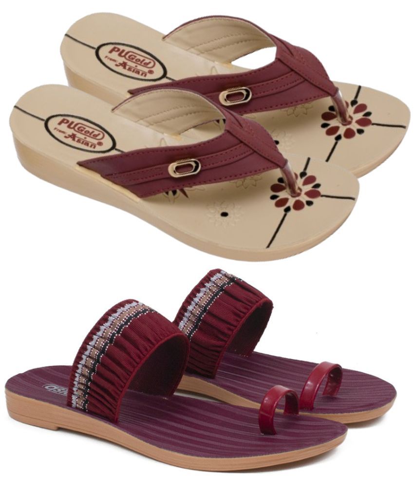     			ASIAN Red Women's Slipper