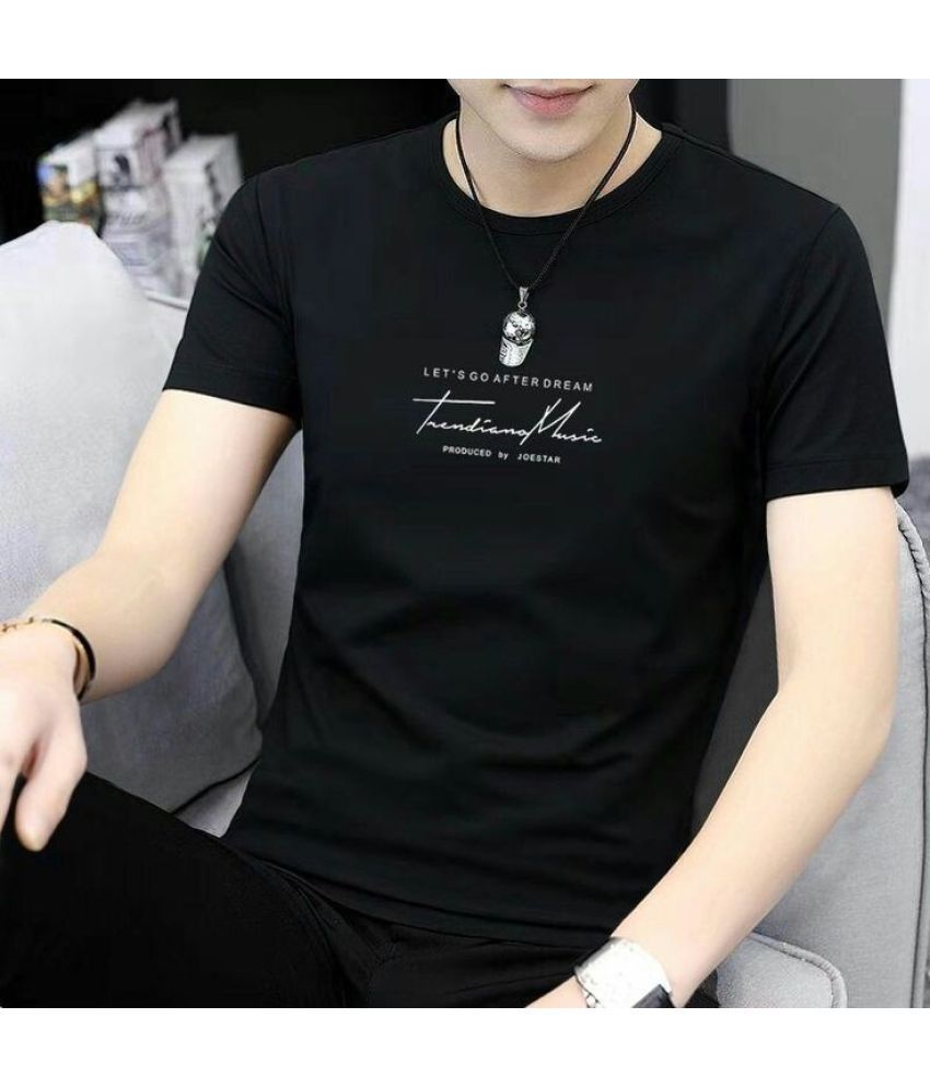     			Aassma Clothing Polyester Regular Fit Printed Half Sleeves Men's T-Shirt - Black ( Pack of 1 )