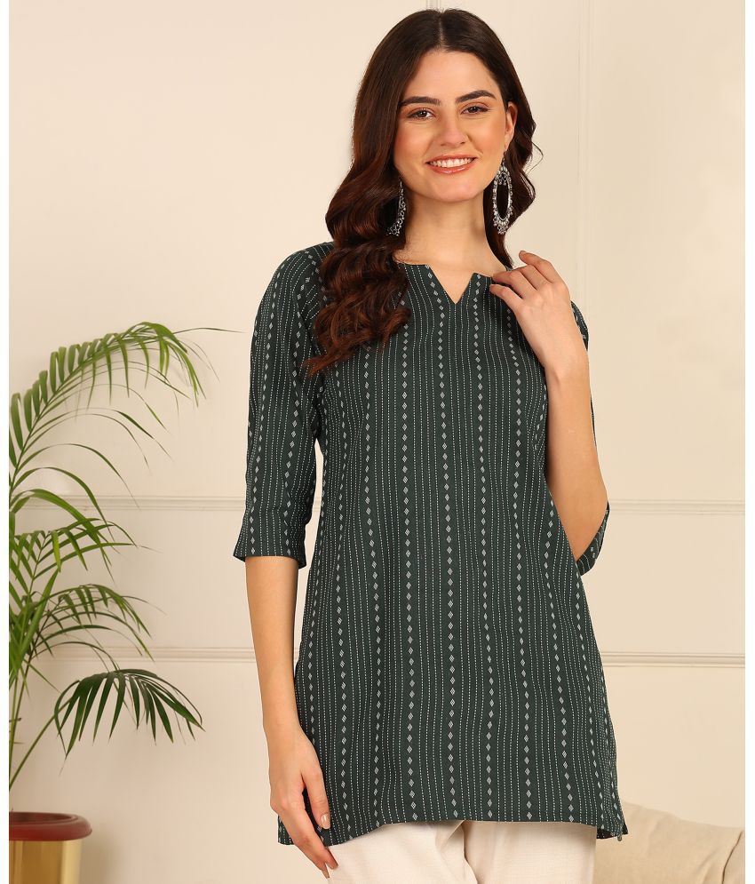     			DSK STUDIO Cotton Striped Straight Women's Kurti - Green ( Pack of 1 )