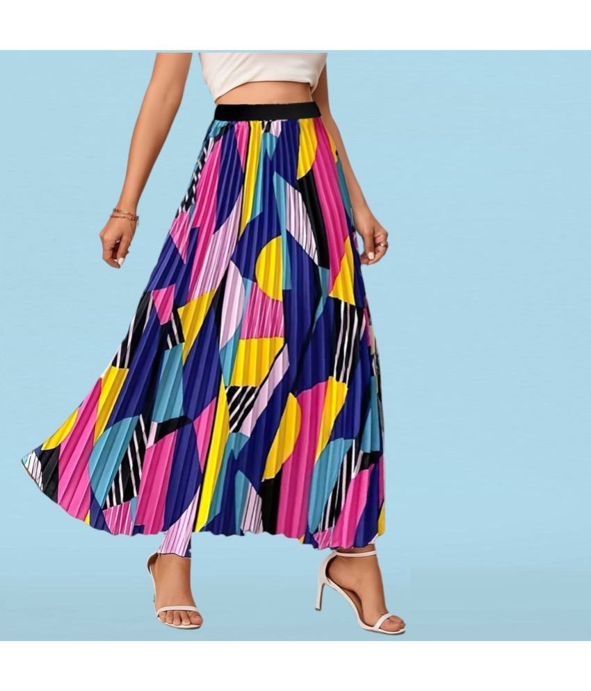     			Femvy Multi Color Crepe Women's Flared Skirt ( Pack of 1 )