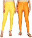 Colorscube - Mustard,Yellow Lycra Women's Churidar ( Pack of 2 )