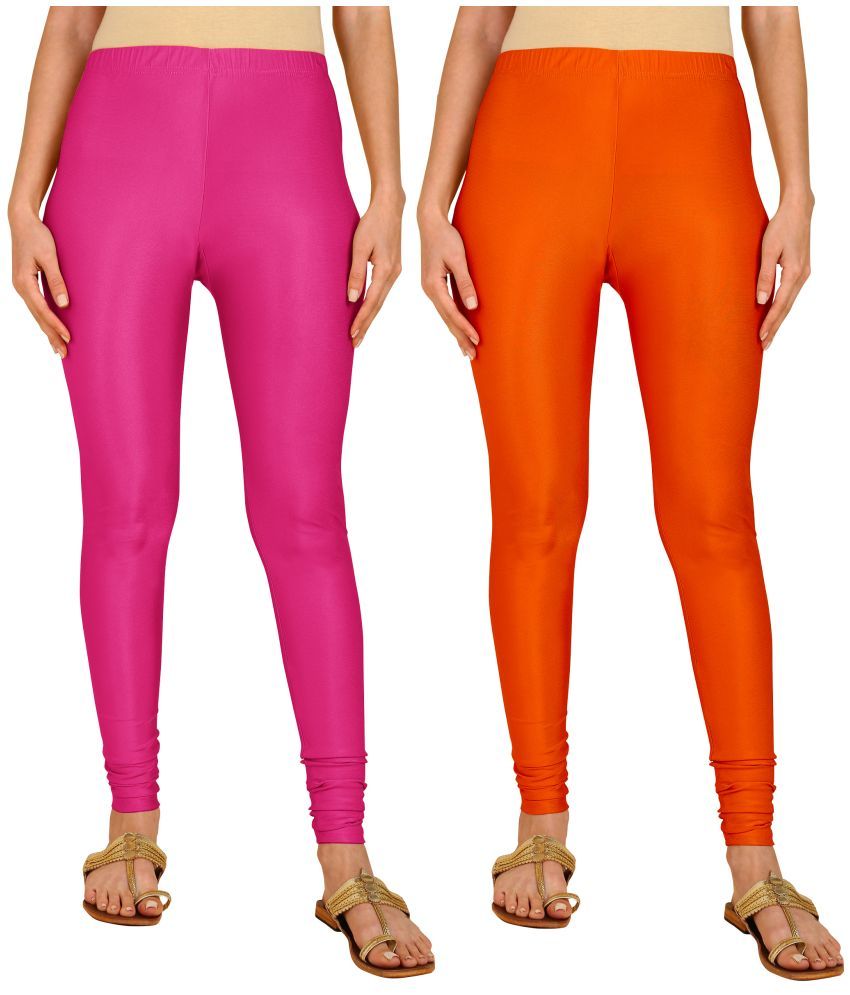     			Colorscube - Orange,Pink Lycra Women's Churidar ( Pack of 2 )