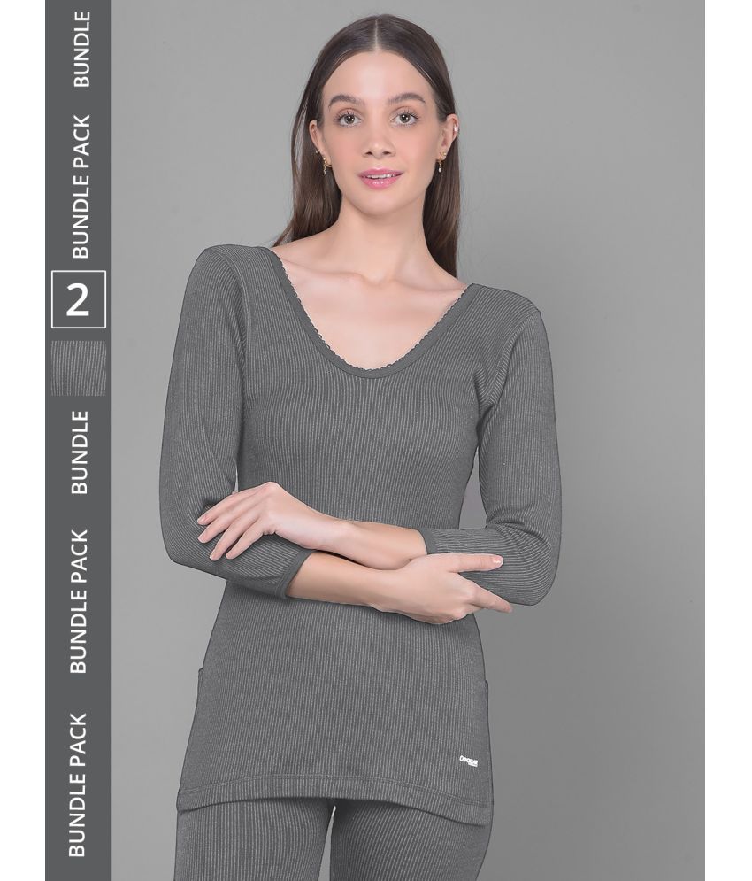     			Dollar Ultra Cotton Thermal Tops - Grey Pack of 2