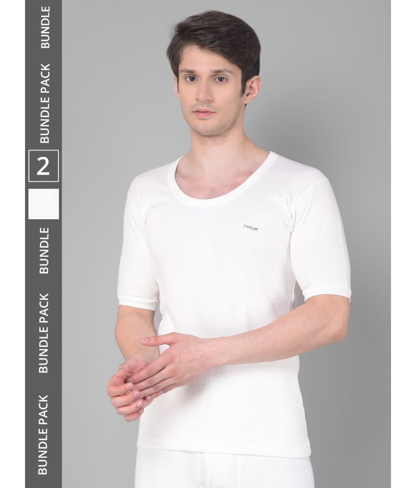     			Dollar Ultra Off White Cotton Blend Men's Thermal Tops ( Pack of 2 )