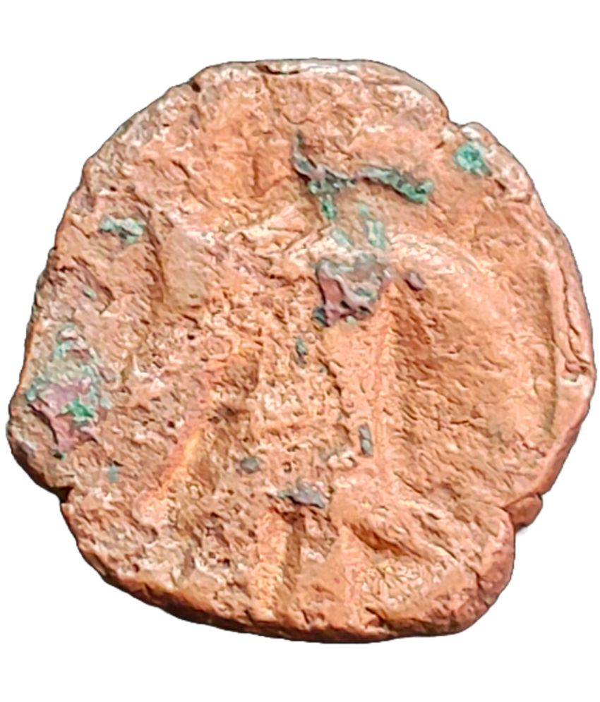     			Extremely Rare 1 Drachm VAsudaeva1 Standing King and Bull Nandi Left Kushan Empire Ancient India Coin