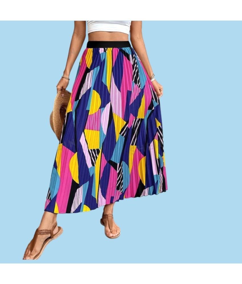     			Femvy Multi Color Crepe Women's Flared Skirt ( Pack of 1 )