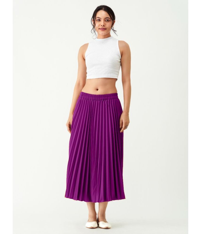     			Femvy Wine Crepe Women's Flared Skirt ( Pack of 1 )