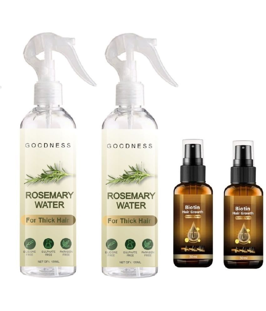     			Rosemary Water Hair Spray For Hair Growth, Hairfall control 2x100ml with Biotin Hair Growth Essence Spray 2x30ml – Set of 4 Items