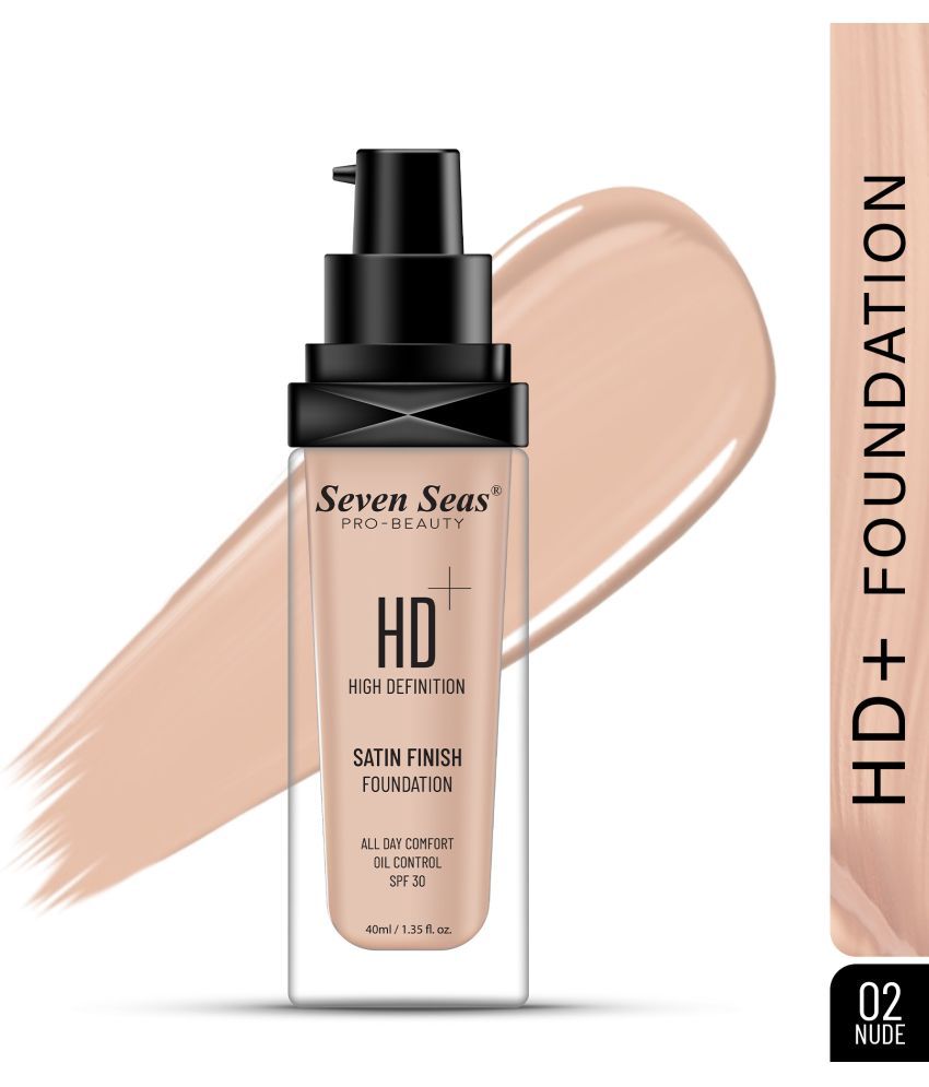     			Seven Seas HD+ Satin Finish Foundation All Day Comfort Oil Control SPF-30 Long Lasting (Nude)