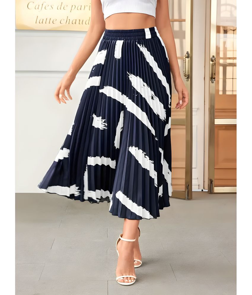     			ZWERLON Blue Crepe Women's A-Line Skirt ( Pack of 1 )