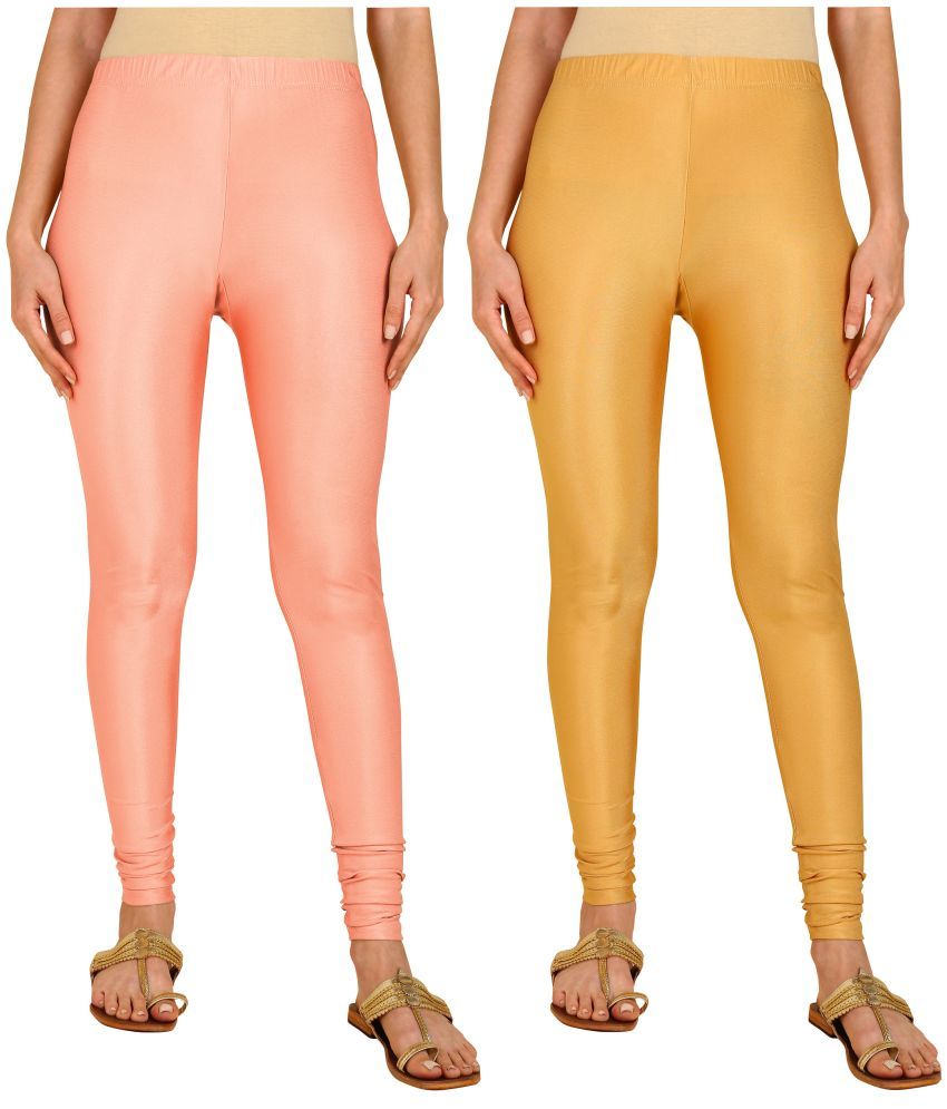     			Colorscube - Gold,Peach Lycra Women's Churidar ( Pack of 2 )