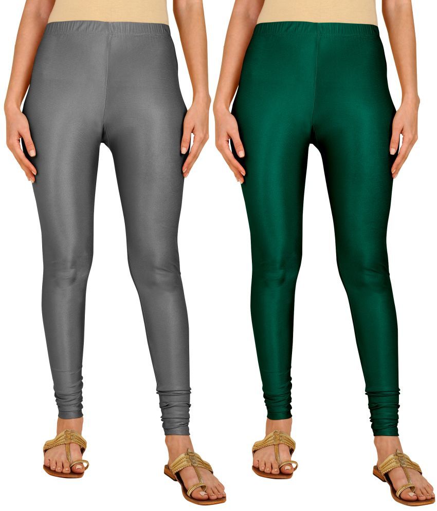     			Colorscube - Green,Grey Lycra Women's Churidar ( Pack of 2 )