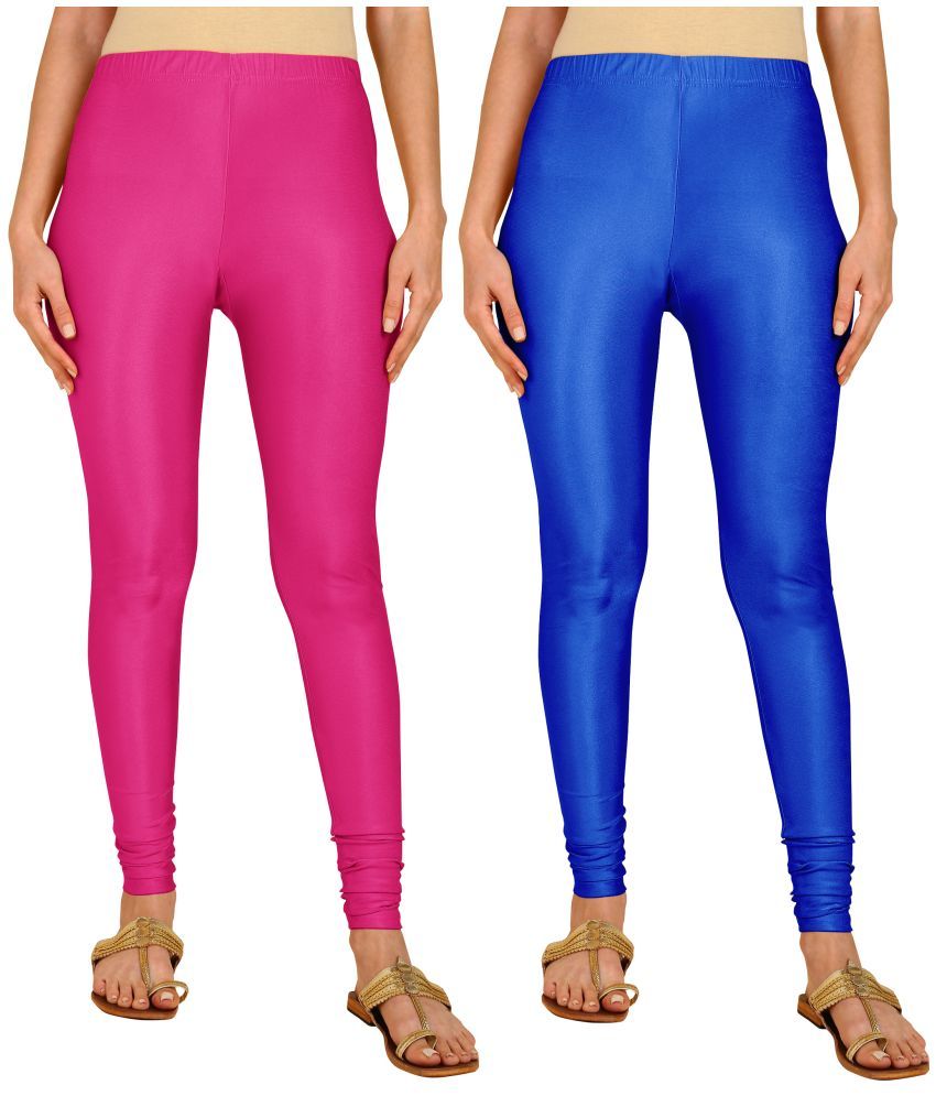     			Colorscube - Indigo,Pink Lycra Women's Churidar ( Pack of 2 )