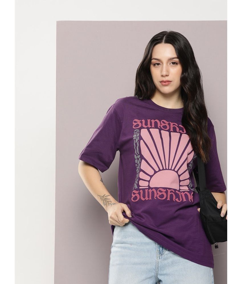     			Dillinger Purple Cotton Women's T-Shirt ( Pack of 1 )