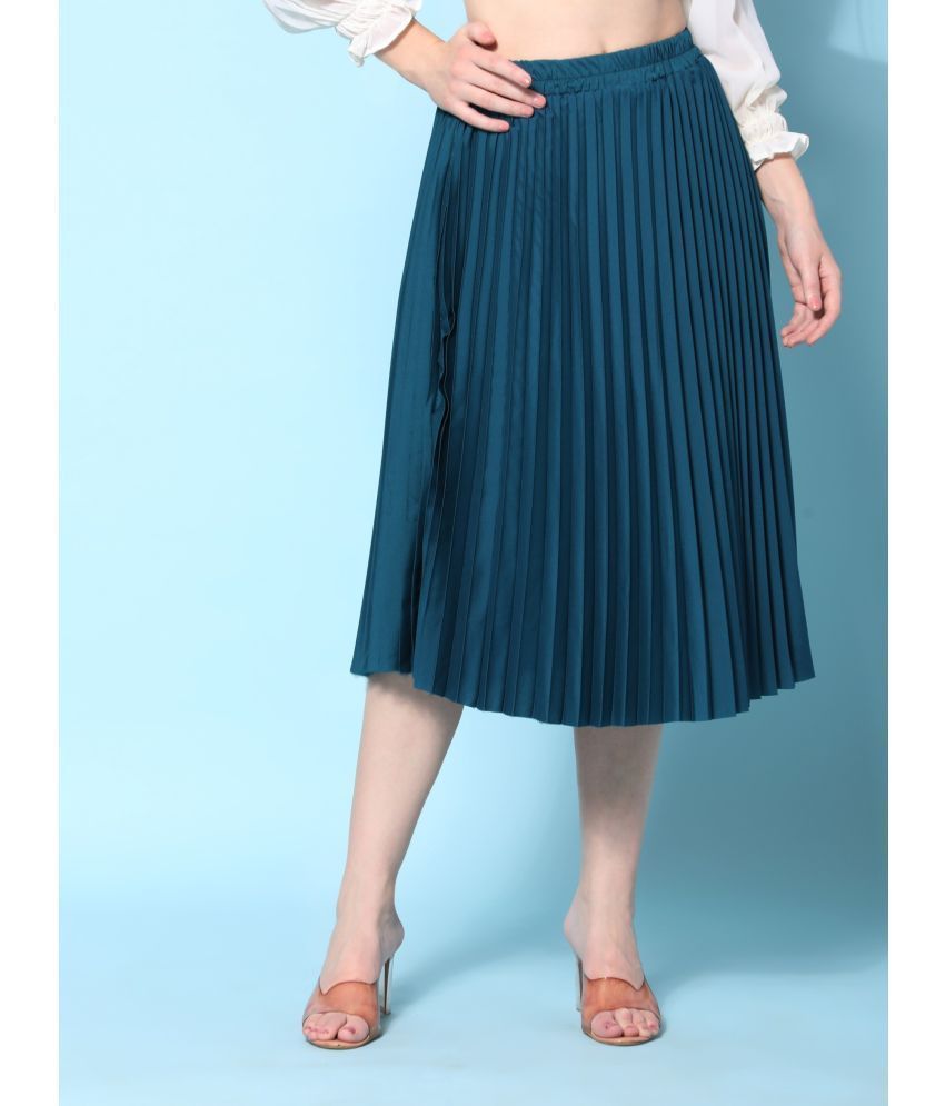     			Femvy Blue Polyester Women's Flared Skirt ( Pack of 1 )