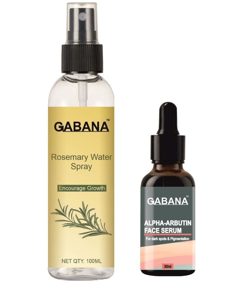     			Gabana Beauty Natural Rosemary Water | Hair Spray For Regrowth 100ml & Alpha Arbutin Face Serum 30ml - Set of 2 Items