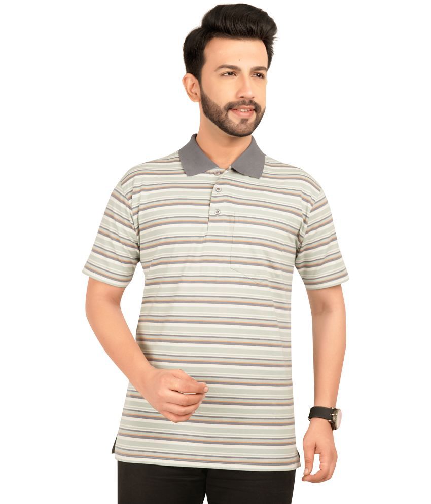     			NEO GAREMENTS Cotton Regular Fit Striped Half Sleeves Men's Polo T Shirt - Multicolor ( Pack of 1 )