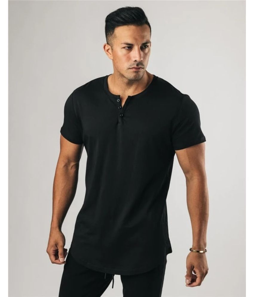     			Pink Angel 100% Cotton Regular Fit Solid Half Sleeves Men's T-Shirt - Black ( Pack of 1 )