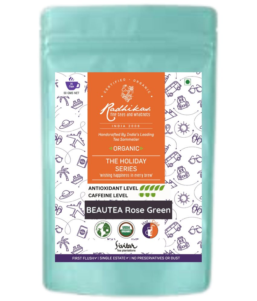     			RADHIKAS FINE TEAS AND WHATNOTS Darjeeling Tea Loose Leaf Green Rose 50 gm