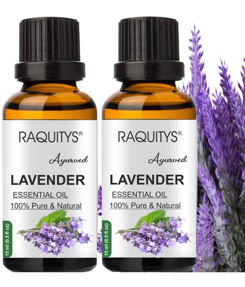     			RAQUITYS Lavender Essential Oil, 100% PURE & Natural for Hair, Skin, Face (15 ml)
