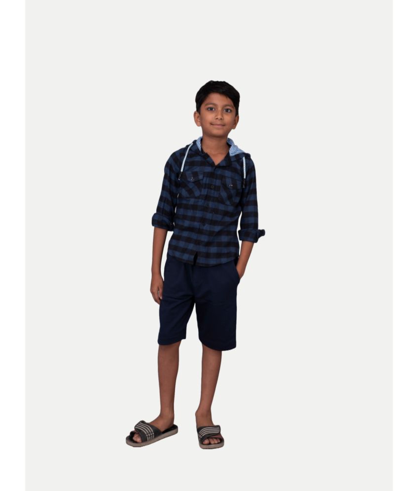     			"Radprix Boys Blue & Black Check Hooded Yarndye Shirt: A Cool and Stylish Choice for Young Boys. This Shirt Features a Classic Blue and Black Check Pattern with a Trendy Hood, Perfect for Adding a Fashionable Touch to Any Outfit."