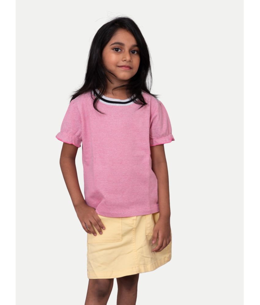     			Radprix Pink Cotton Blend Girls T-Shirt ( Pack of 1 )