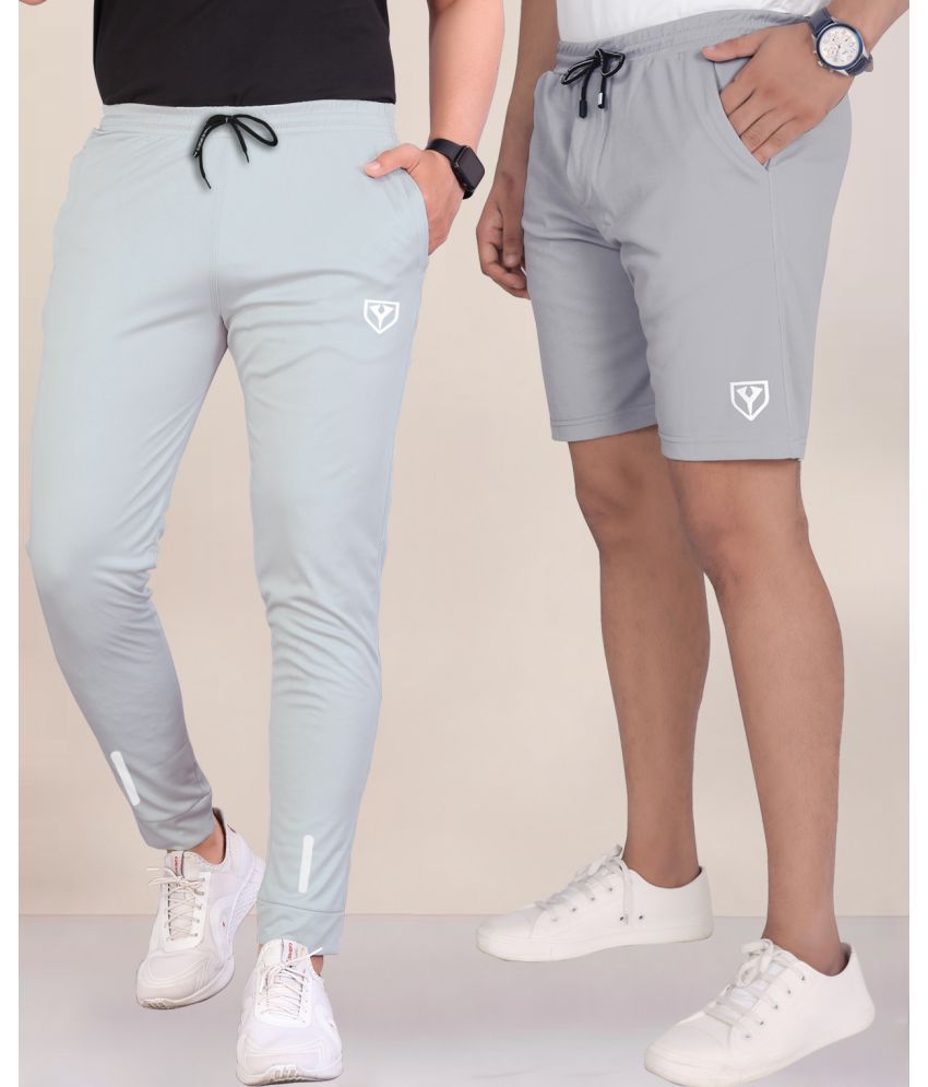     			Septem Light Grey Polyester Men's Shorts ( Pack of 2 )