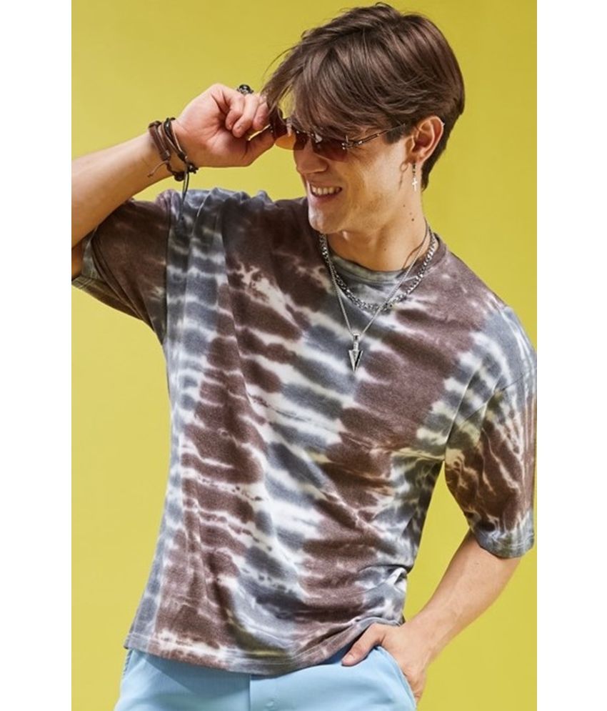     			Smartees Cotton Blend Oversized Fit Printed Half Sleeves Men's T-Shirt - Multicolor ( Pack of 1 )