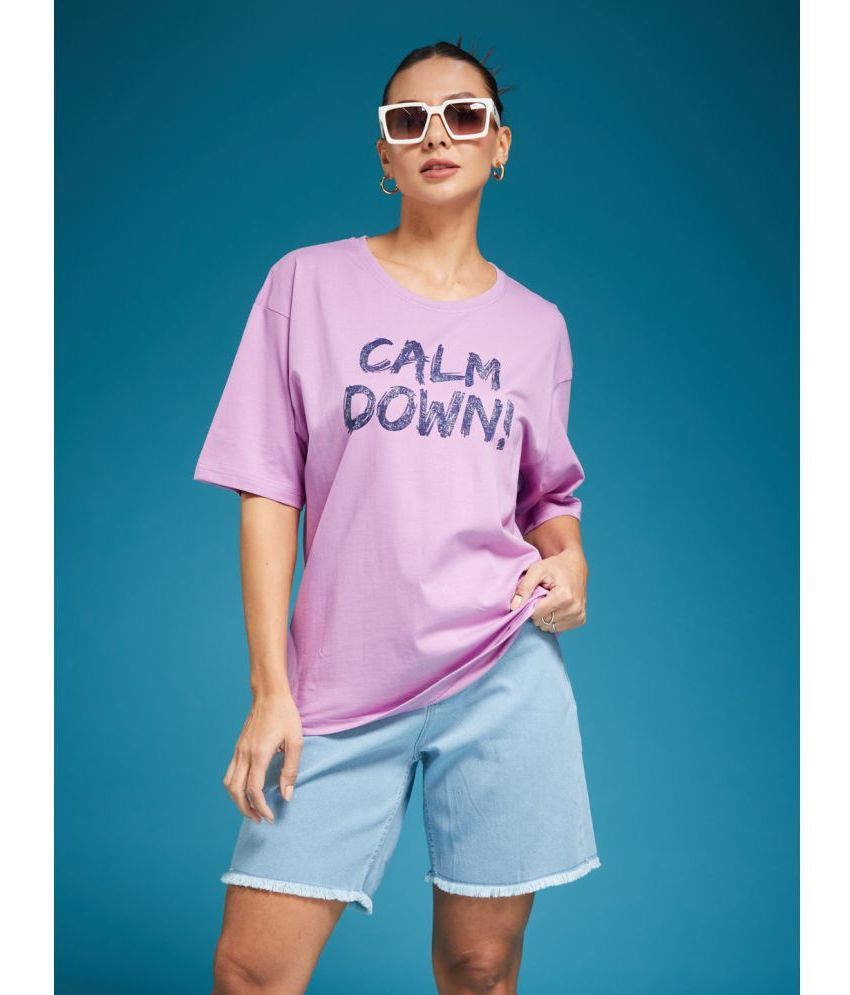     			Smartees Purple Cotton Blend Women's T-Shirt ( Pack of 1 )
