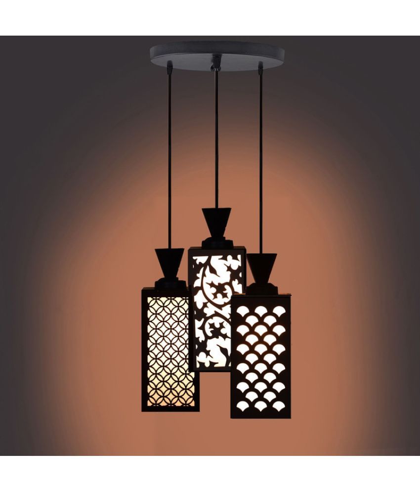     			Somil Wood Hanging Light Pendant Black - Pack of 1