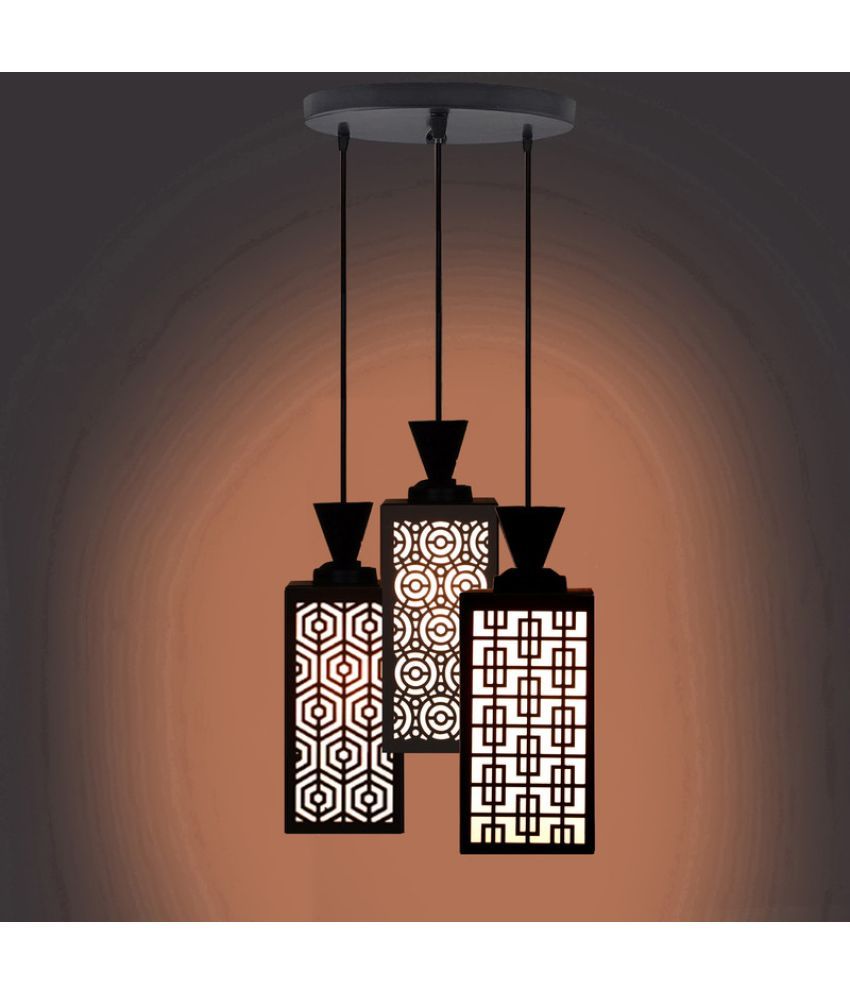     			Somil Wood Hanging Light Pendant Black - Pack of 1