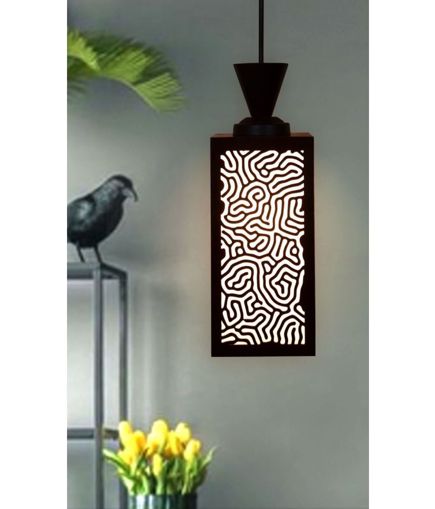     			Somil Wood Hanging Light Pendant Black - Pack of 1