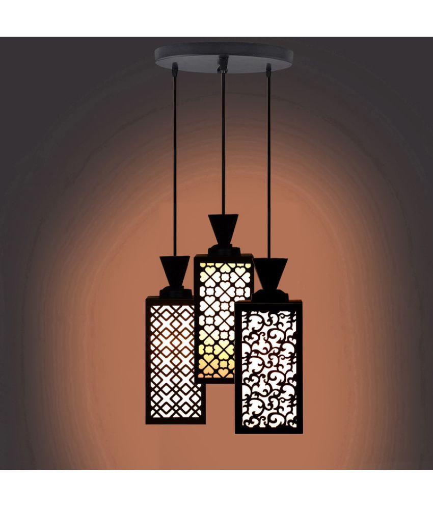     			Somil Wood Hanging Light Pendant Black - Pack of 1