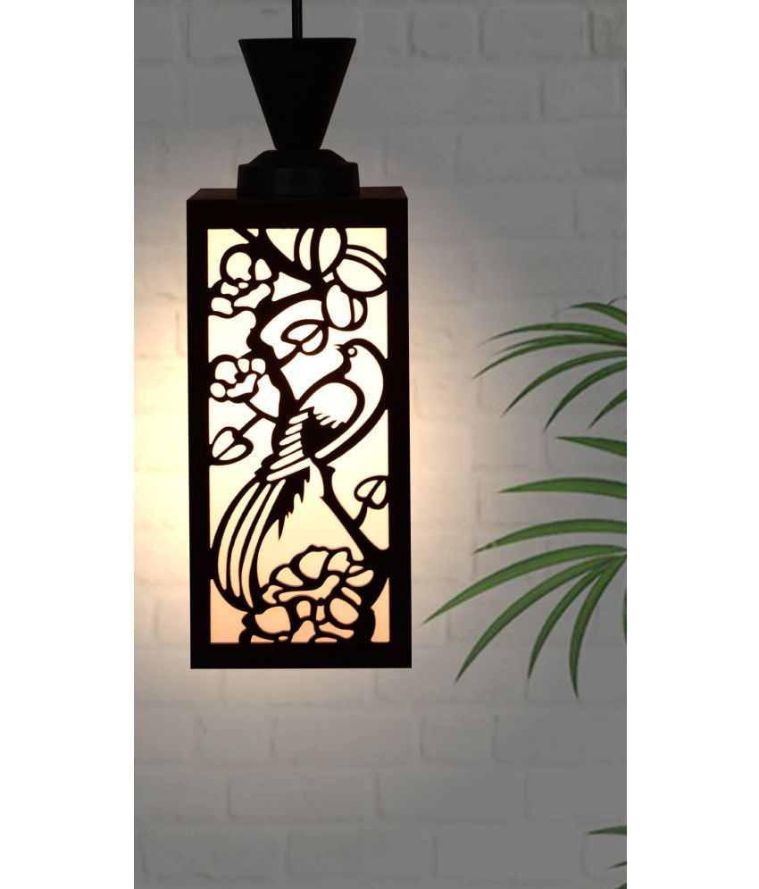     			Somil Wood Hanging Light Pendant Black - Pack of 1