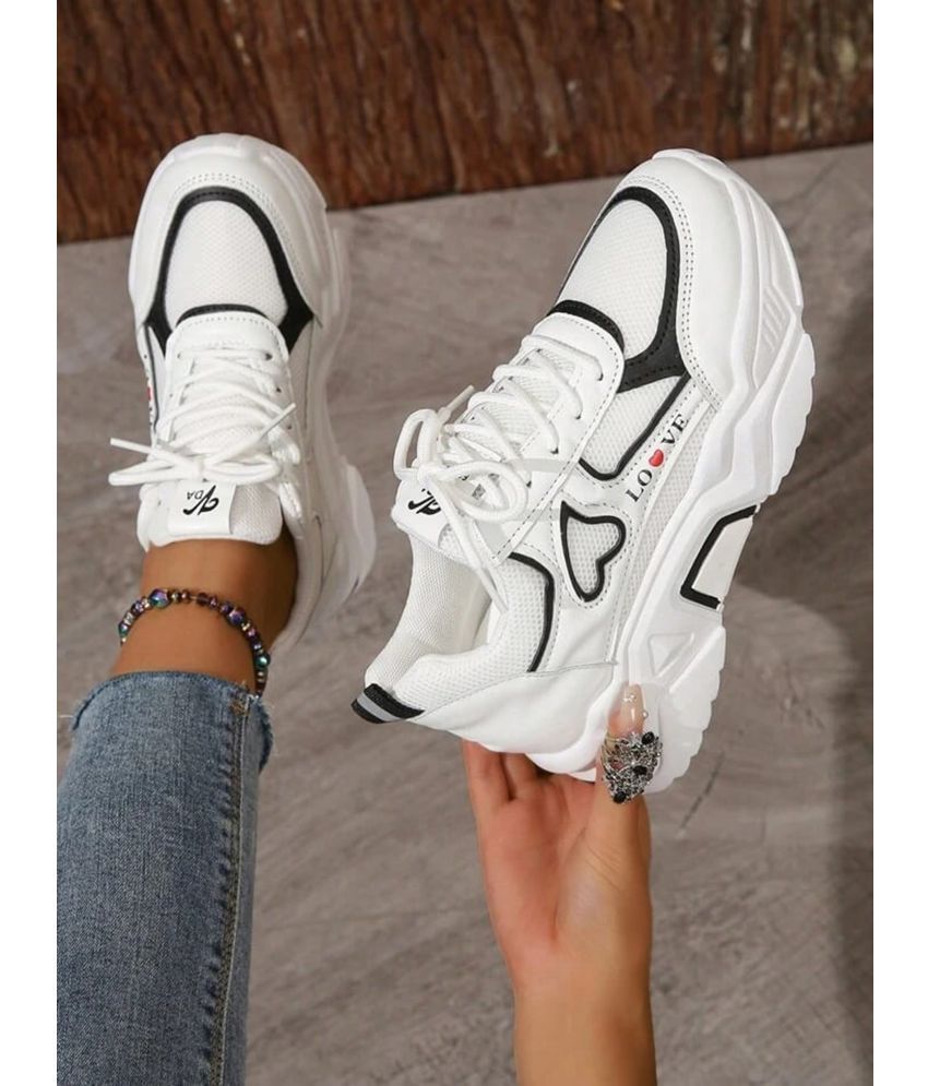     			T-Rock White Women's Sneakers