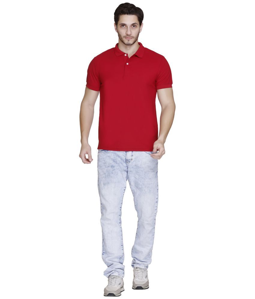     			Trooika Polyester Regular Fit Solid Half Sleeves Men's Polo T Shirt - Maroon ( Pack of 1 )