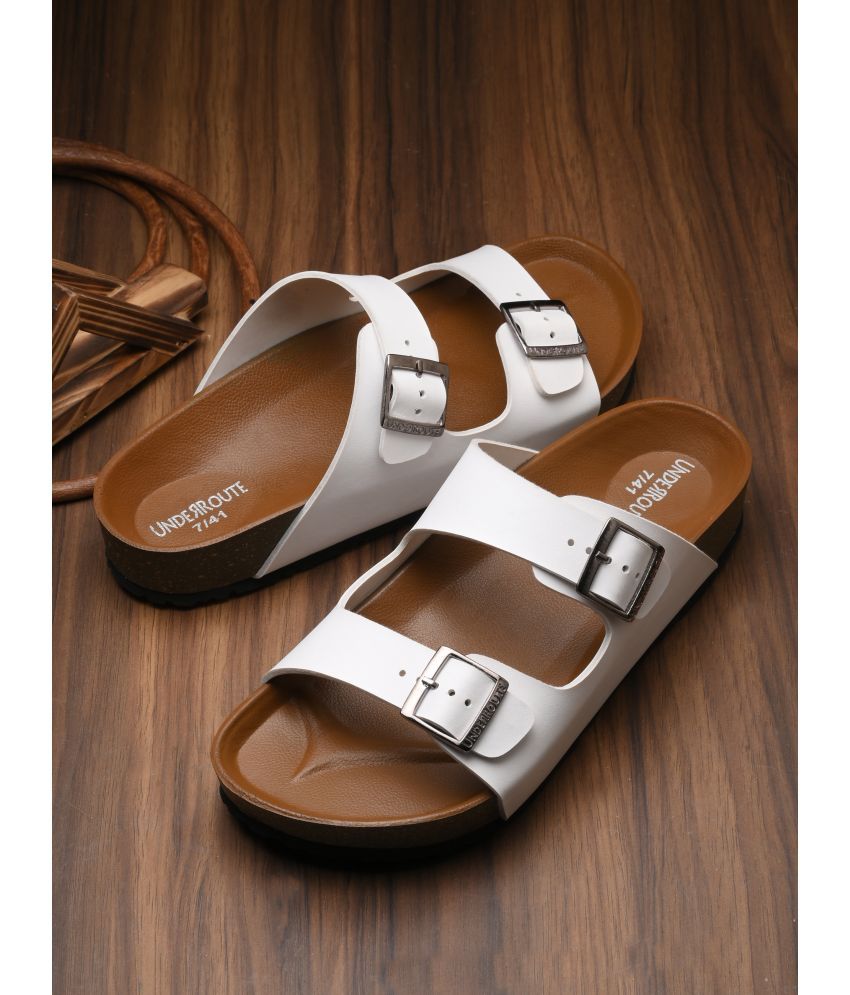     			UNDERROUTE - White Men's Sandals