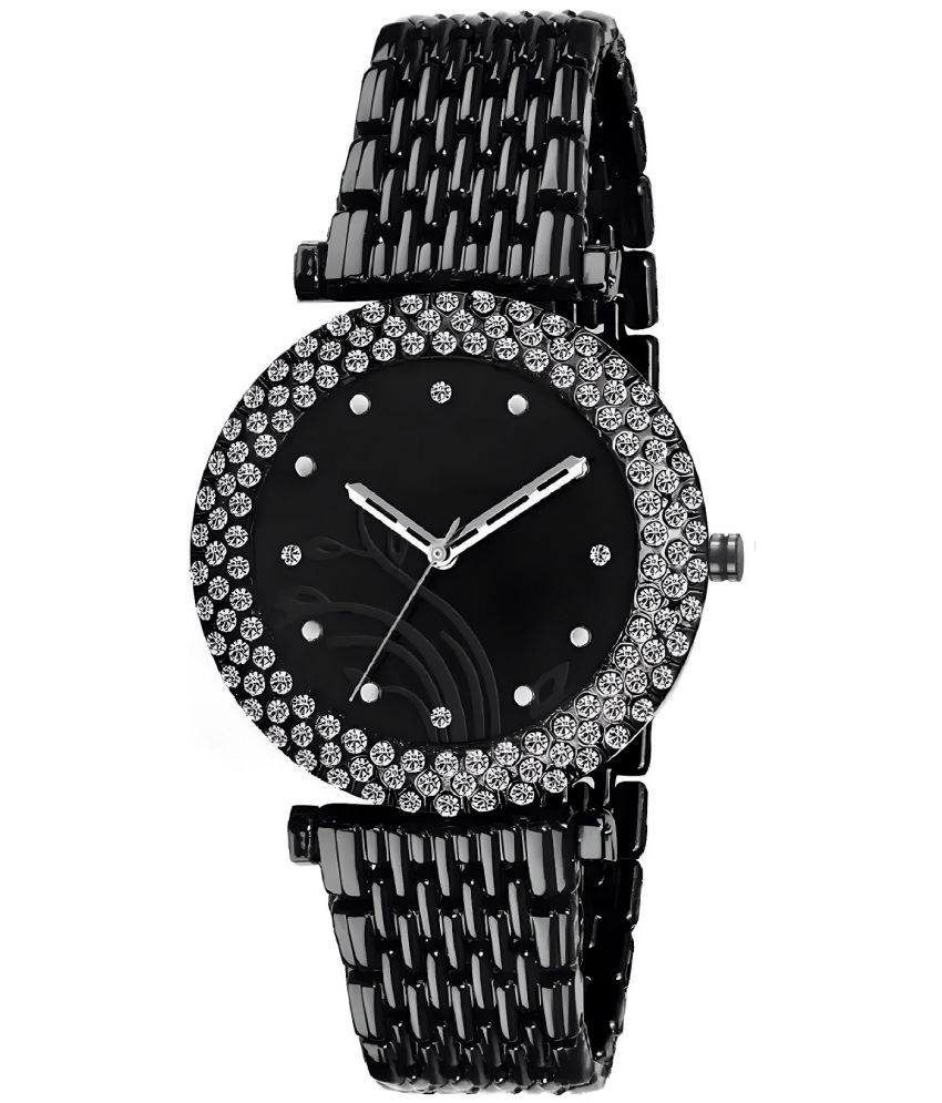     			Viser Black Metal Analog Womens Watch