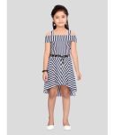 Aarika Cotton Blend Asymmetric Dress For Girls ( Pack of 1 , Navy Blue )