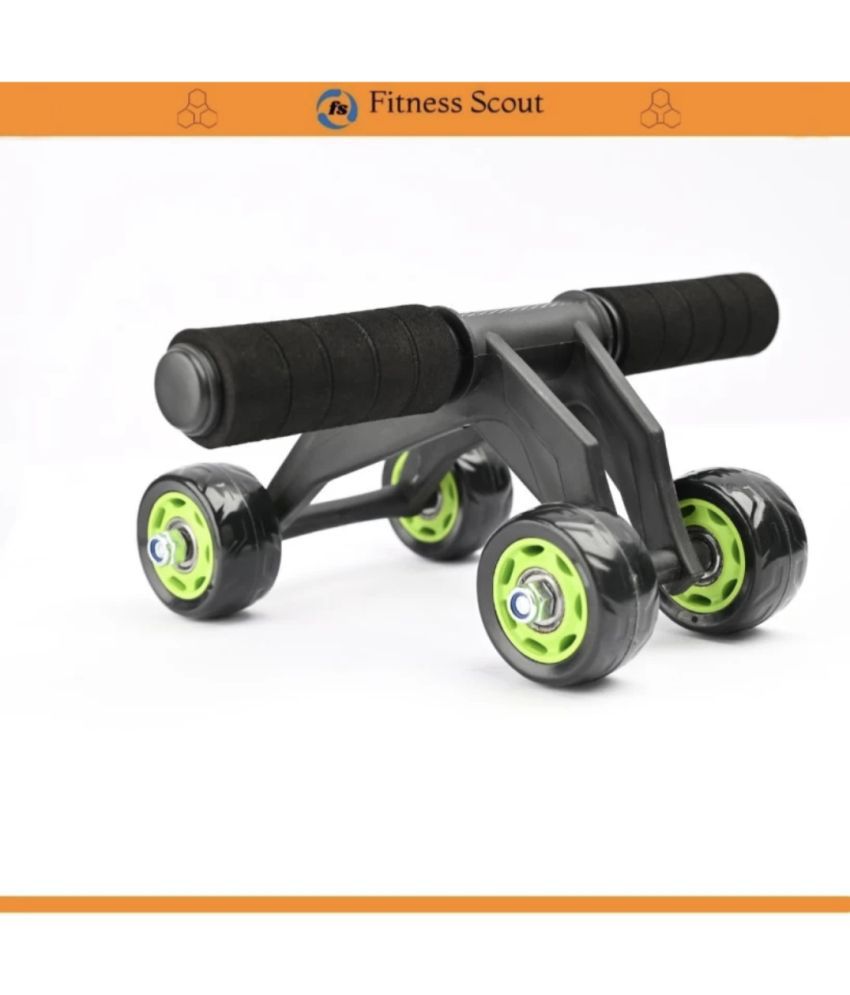     			4 Wheels Power Wheel Triple Abdominal Roller Abs Workout Fitness Machine Gym Ab Exerciser