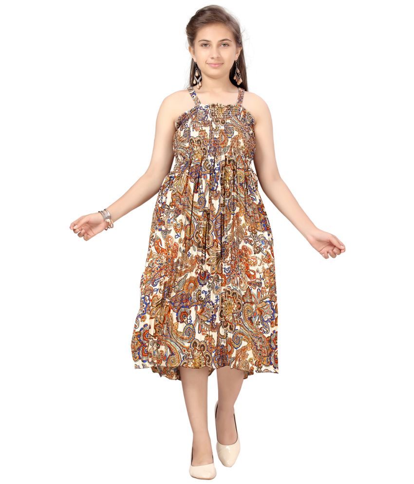     			Aarika Multi Georgette Girls Shift Dress ( Pack of 1 )