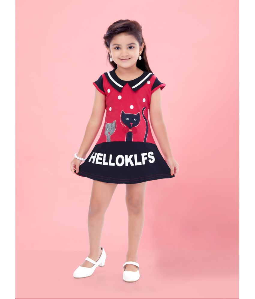     			Aarika Pink Cotton Blend Girls A-line Dress ( Pack of 1 )
