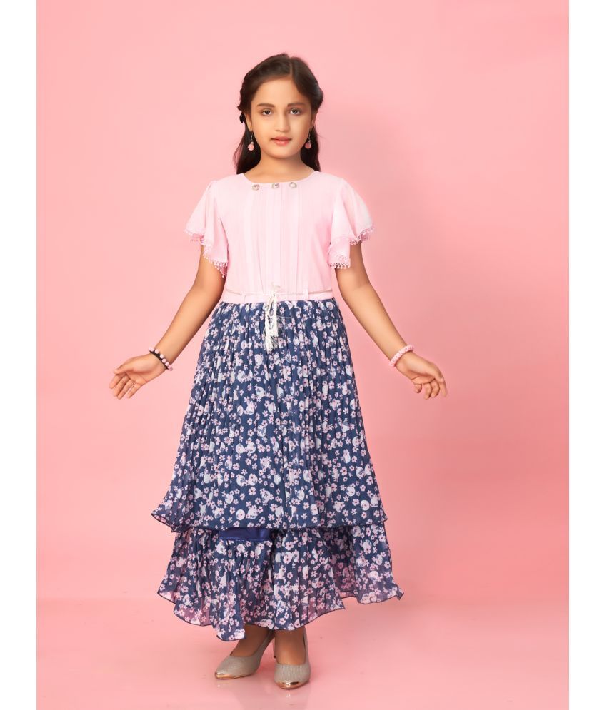     			Aarika Pink Georgette Girls Fit And Flare Dress ( Pack of 1 )