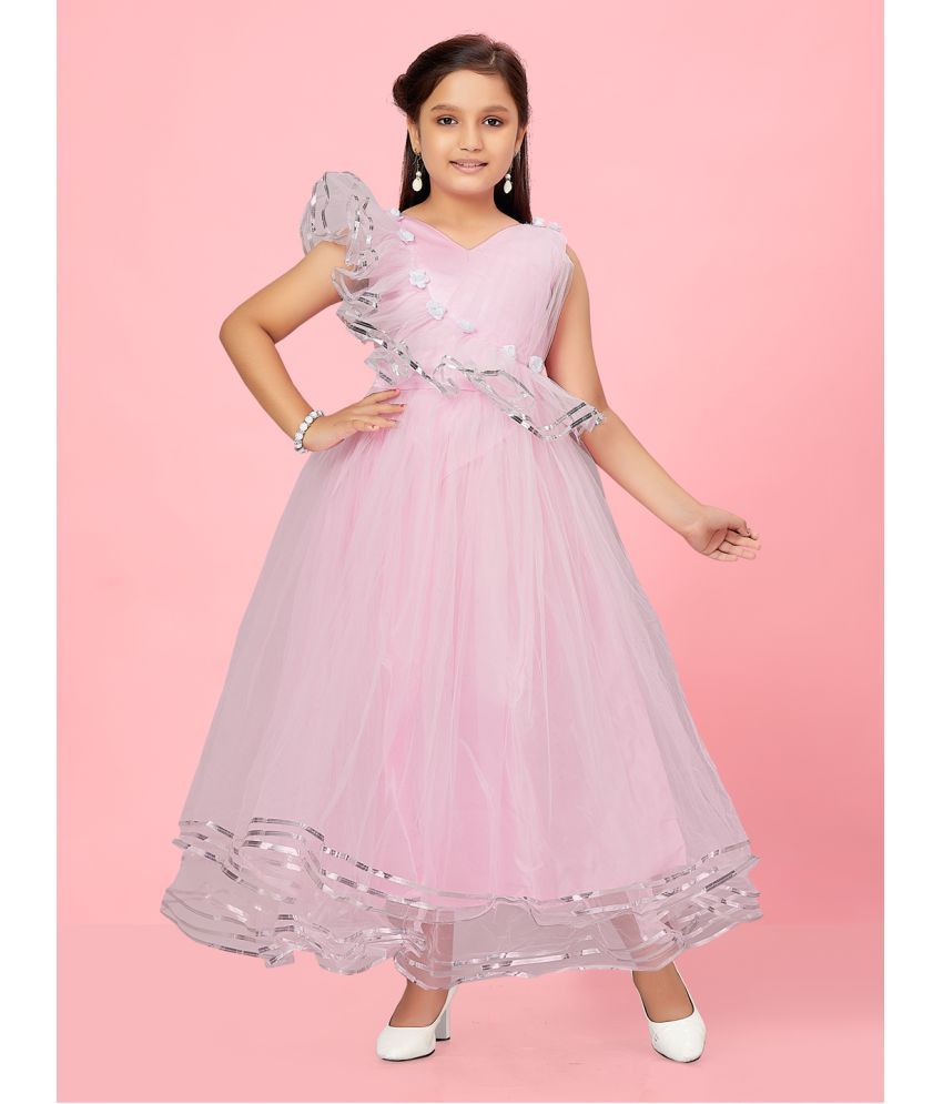     			Aarika Pink Net Girls Gown ( Pack of 1 )