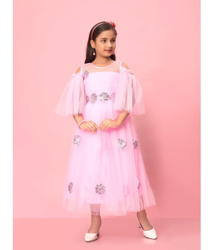     			Aarika Pink Net Girls Gown ( Pack of 1 )