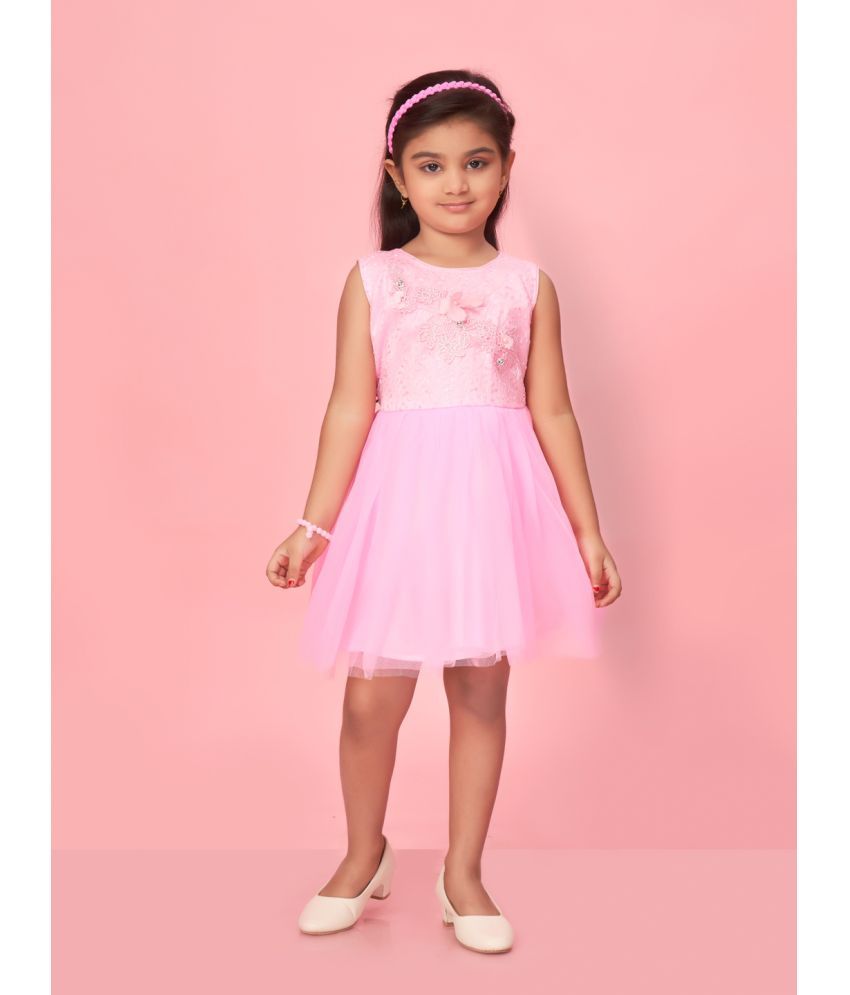     			Aarika Polyester Frock For Girls ( Pack of 1 , Pink )