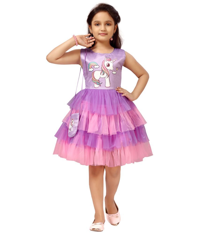     			Aarika Purple Nylon Girls Frock ( Pack of 1 )