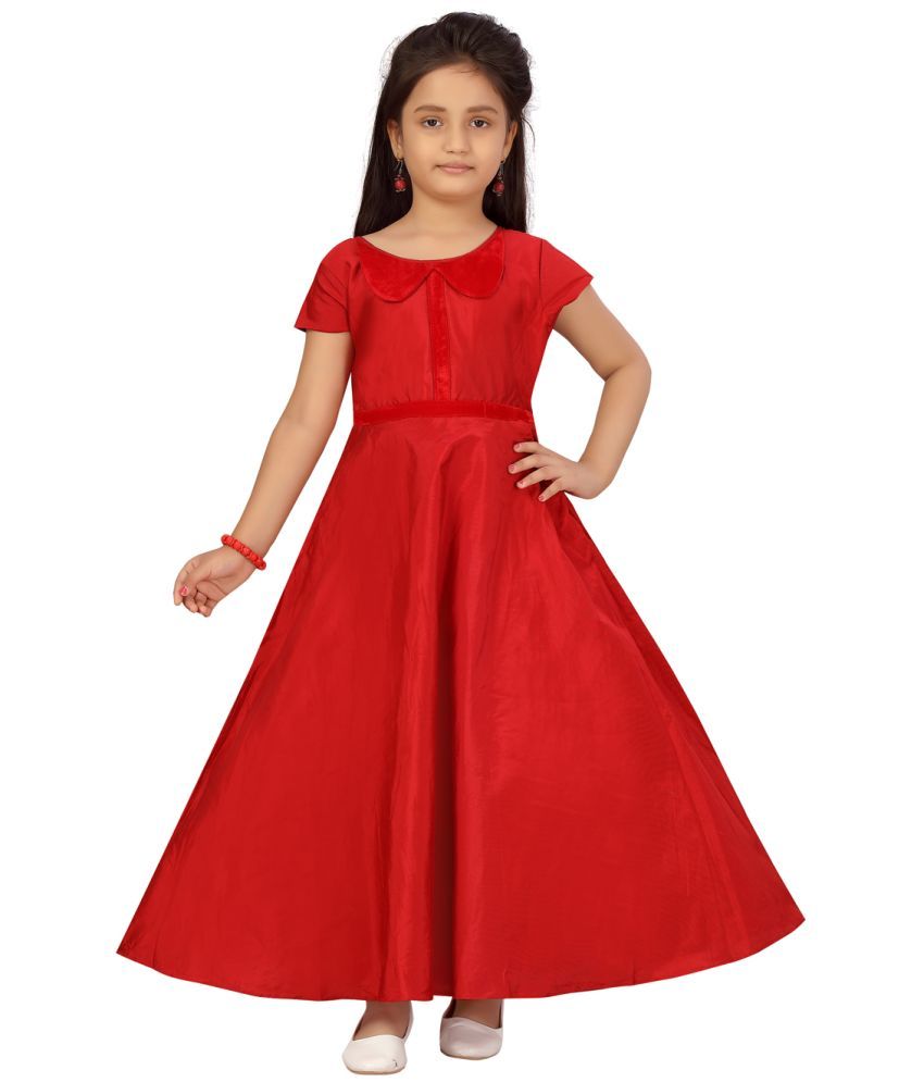     			Aarika Red Cotton Blend Girls Gown ( Pack of 1 )